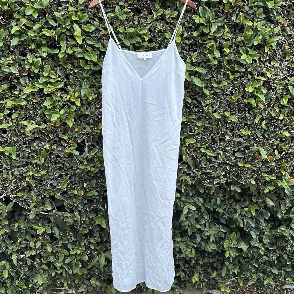 The Great Slip Dress Womens 1 S White Spaghetti Strap Coquette Designer Chic